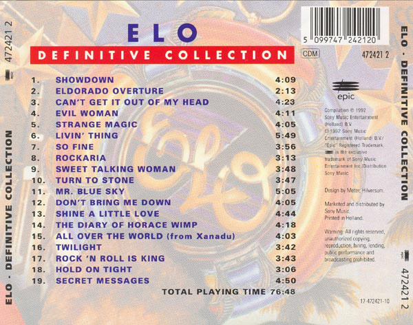Electric Light Orchestra  Definitive Collection : Back
